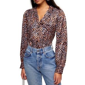 Topshop Animal Smudge Shirt